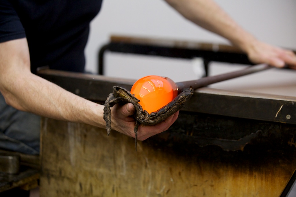 Glassblower at work. Photo: Sophie Mutevelian